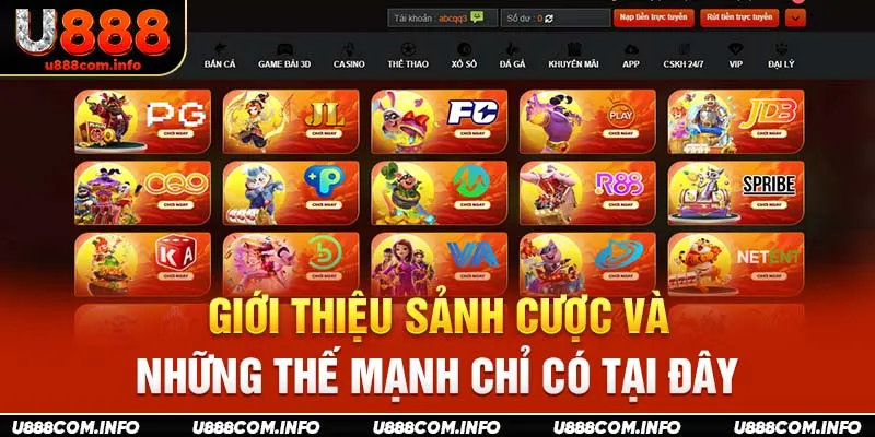 Giới thiệu sảnh cược và những thể mạnh chỉ có tại đây